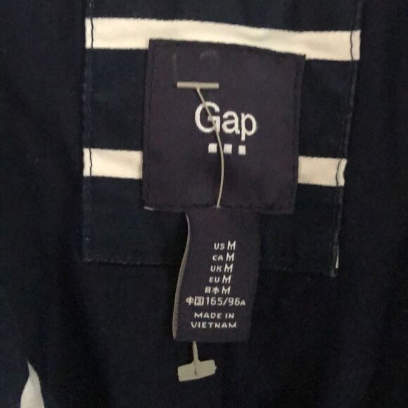 GAP Navy and white double breasted, striped nautical jacket, pea coat size M - Picture 2 of 7